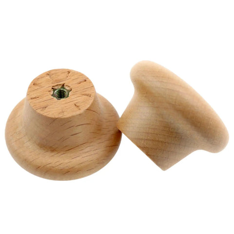 Four Pack Wooden Drawer Handles Set For Dressing Tables Pine Wood Knobs Cabinet Handles 35mm Diameter with smooth grain
