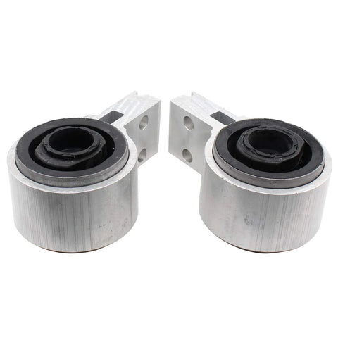 Pair of silver suspension control arm bushings with brackets for Ford Explorer Police Interceptor Utility left & right