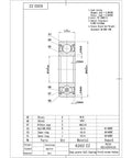 Technical drawing of 2 Pack 6202 ZZ Sealed Ball Bearings Lubricated Chrome Steel 15x35x11mm with measurements and specifications