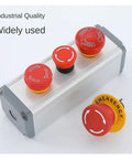 16mm Plastic Emergency Stop Push Button Switch NoNonsense Red Mushroom Head Latching 5A Rated Current For Industrial Control Panels And Machinery Safe Shutdown In Manufacturing Lines, red emergency stop buttons