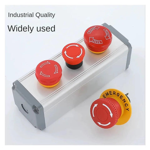 16mm Plastic Emergency Stop Push Button Switch NoNonsense Red Mushroom Head Latching 5A Rated Current For Industrial Control Panels And Machinery Safe Shutdown In Manufacturing Lines, red emergency stop buttons