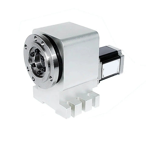 100Mm Center Height Cnc Rotary A Axis 4-Jaw Chuck Paired With Nema23 Stepper Motor with sturdy design for precise tracking in industrial setups.