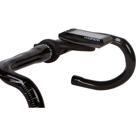 Handlebar Mount for Wahoo Elemnt Roam Bolt Mini and Elemnt Devices with quick hinged install on black handlebars
