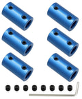 Rigid Shaft Coupler 8mm To 8mm Aluminum Alloy, 6 Pack, High Precision Connector For Motors And 3D Printers, DIY Projects, Blue