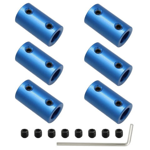 Rigid Shaft Coupler 8mm To 8mm Aluminum Alloy, 6 Pack, High Precision Connector For Motors And 3D Printers, DIY Projects, Blue