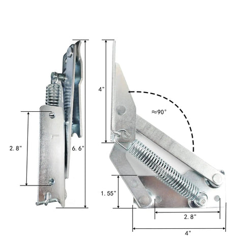 Spring Hinge Pair For 90 Degree Folding Lift Bracket Sofa Bed Hinge Cabinet Doors And Furniture Storage Boxes sturdy metal brackets with measurements
