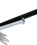Self Drilling Pull Toggle Anchors Three Sixteenth Inch White 12 Pack With Wide Two Inch Grip Range For Hollow Walls Easy Install And Secure Mounting For Frames Shelves And Lightweight Fixtures, shown with screw