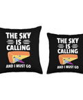 Funny Hang Glider Throw Pillow For Men And Women, Dope Hang Glide Hang Gliding Gift, The Sky Is Calling And I Must Go printed design