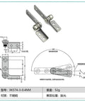 Stainless Steel Constant Torque Position Control Door Hinge Friction Stay XK574-3 0.4Nm 1 Piece with technical drawing