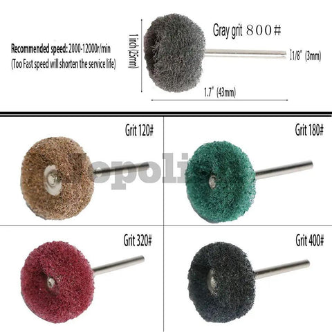 Badass 58 Piece Abrasive Buffing And Polishing Wheel Set With Scouring Pads For Dremel Rotary Tools, assorted grit pads.