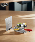 Powerful Mini Drill Press CNC Milling Machine Portable Benchtop For Precise Wood Plastic Resin Aluminum Drilling, shown from the side.