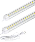 2 Ft LED Shop Light With 3500 Lumens And 6500K Super Bright White Linkable V Shape T8 Tube With Built In On Off Switch