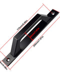 Four Piece Carbon Steel Sliding Barn Door Handle Set In Matte Black Finish, 19.6 Cm Long, Side View with Dimensions