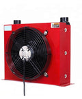 Red Aluminum Hydraulic Oil Cooler With Plate Fin Heat Exchanger Industrial Fan Cooler Heavy Duty 90 Liters/Minute