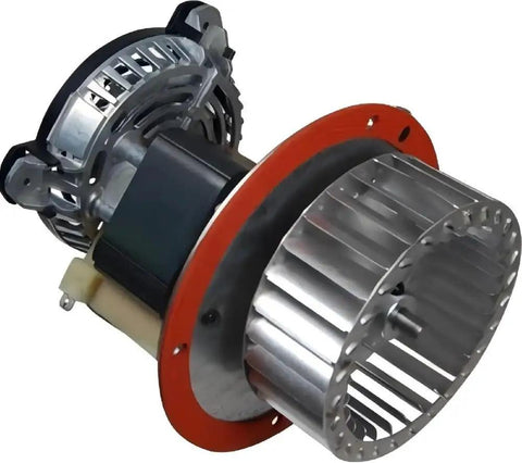 High Output Draft Inducer Furnace Motor Replacement For Carrier Systems, 65230 with metal housing and fan blades.