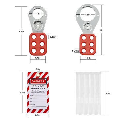 Electrical Lockout Tagout Kit With 33 Devices Padlocks Hasps Circuit Breaker Locks Switch Locks Tag Outs And Nylon Storage Bag details