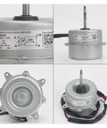 Outdoor AC Fan Motor Replacement For Midea Units, showing various angles of high efficiency cooling fan motor.