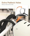 Urban Street Ready Adult Bike Helmet with adjustable dial fit showing extra padlock hole for security