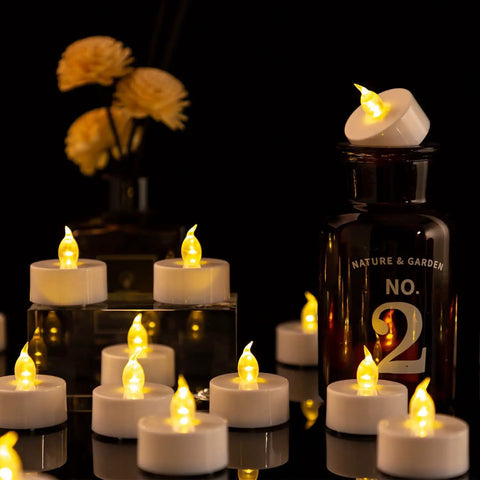 150 Pack Flameless LED Tea Lights Warm Yellow Battery Powered with About 200 Hours Of Battery Life Party Ready