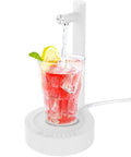5 Gallon Desktop Water Dispenser With Portable Pump Countertop Electric Water Pump dispensing beverage into glass on base
