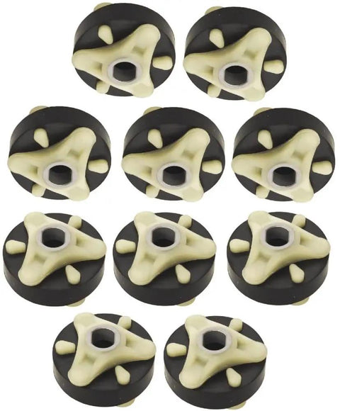 Rock Solid Ten Pack Washing Machine Motor Coupling Replacement Part For Major Appliances, durable plastic coupler, ten units stacked.