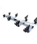 Slick Chrome Wire Loom Kit With Sliding Tabs For V8 Engines, two looms and black insulator dividers shown from above