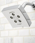 Polished Chrome Kubos Anystream High Pressure Adjustable 2.5 GPM Shower Head With 360 Degree Anystream Technology Modern Square Design