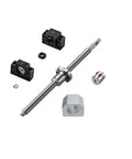SFU3210 32 Mm Ball Screw Kit C7 Anti Backlash With Slick Metal Nut Bracket Supports And Quick Mount Flex Coupler for CNC Router, includes components.