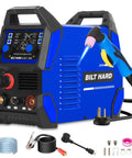 50A Plasma Cutter With Non Touch Pilot Arc Dual Voltage 110V 220V IGBT Inverter Digital Display DC Inverter Ready Portable Metal Cutting Machine For Beginners In DIY Home Shops featuring digital display and accessories.
