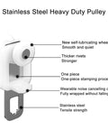 Ultra Heavy Duty Ceiling Curtain Track System Fits 1 To 20 Feet Spaces, Adjustable Room Divider Rod With Rollers, Hardware Kits And End Caps For Bedroom Offices And Modern Home Decor Sliding Black Curtains. Stainless steel pulley wheel