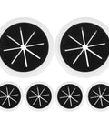 Six Piece Desk Cable Hole Cover Grommet Kit For Office Desks With Easy Threading Cord Organizer Round Cable Grommets, black and white, 6 pack