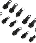 12 Piece Universal Zipper Repair Kit With Stainless Steel Sliders And Pullers For Jackets Bags Backpacks And Outdoor Gear Durable Quick Install Zipper Fasteners In Black