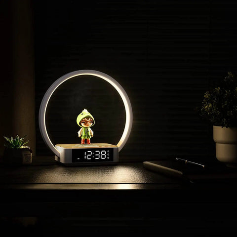 Bedside Lamp With Alarm Clock And Wireless Charger, Sunrise Wake Up Light, 3 Level Dimming, Touch Nightstand Lamp For Bedroom