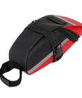 Waterproof Bike Saddle Bag For Mountain And Road Bikes With Built In Keychain Easy Install Seat Pack In Durable Oxford Fabric Red Angle View