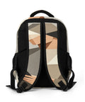 Back view of Low Poly Papercraft Reader Portrait Backpack showing straps and breathable polyester material