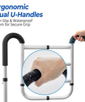 Dual Side Bed Rails For Seniors With 350 Pound Capacity ASTM Approved 4 Bar Anti Tip Frame Ergonomic U Handles close-up