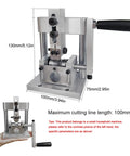 Essential Hand Crank Wire Stripping Machine For Copper Cable shown with compact design and dimensions, perfect for 1-15mm wire diameter jobs.