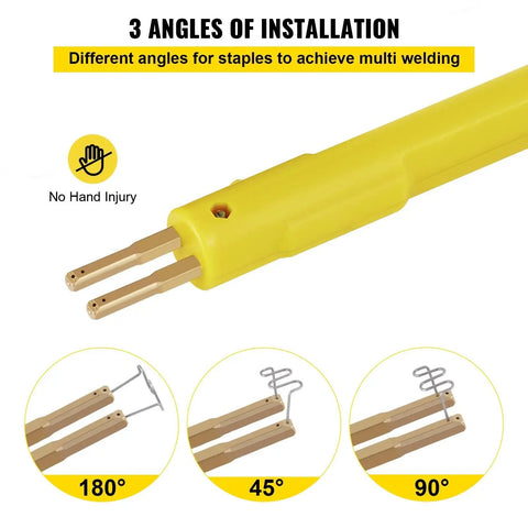 Get Your Ride Looking Crisp Again With This Legit Plastic Welding Kit Featuring Dope Rapid Heating Technology And Smooth Joint Repairs showing yellow welding tool with three angle options.