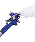 Heavy Duty Gravity Feed Hvp Spray Gun With 1.0Mm Brass Nozzle, blue design, 100ml cup for auto detailing and DIY projects.
