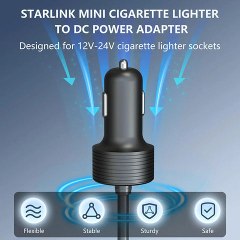 Ready To Roll Smooth Plug And Play 3 Meter Vehicle Power Cable Built For Mini Satellite Internet Units 12 Volt Cigarette Lighter Adapter with DC power adapter.