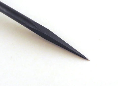 Close-up of the blade tip of Solid As A Rock High Carbon Tool Steel Square Blade Scratch Awl, perfect for fine woodworking.