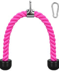 Pink Tricep Rope Cable Attachment For Gym And Home Workouts 27 Inch Length With Carabiner Durable Nylon Build For Triceps Pushdowns Cable Rows