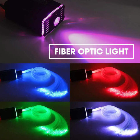 Smart App Controlled Fiber Optic Lights Kit RGBW Starlight Headliner For Car And Home Theater Ceiling With Remote shown in multiple colors
