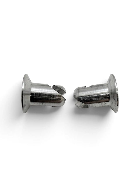 Premium Quarter Turn Quick Release Dzus Toggle Fasteners featuring heavy duty aluminum buttons and dimpled steel tab plates.