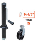 Side Wind Beefed Up Trailer Jack Bundle With 5000 Lb Lift Capacity 1200 Lb Caster Mobility Manual Crank A Frame Mount Footpad