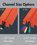 Drive-Over Cable Protector One Channel With Drop-In Design For 2.25 Inch Lines Beefy Heavy-Duty Hose And Cable Ramp 23k Axle