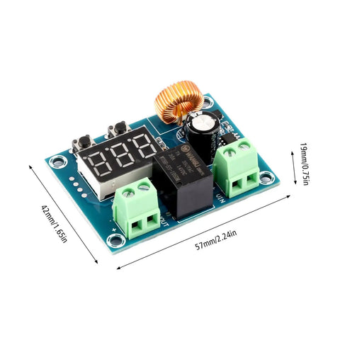 Two Pack Xh M609 Low Voltage Disconnect Module With Digital Display Auto Cutoff Stops DC Batteries From Over Discharge Keep Your Setup Humming Dead Nuts And Skip Straight Up Battery Drama Today, showing module with digital screen and connectors.