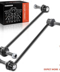 Two Pack Front Sway Bar Links Pair For Ford Fusion 2013-2020 Edge 2015-2022 Police Responder Hybrid And SSV Plug-In Hybrid 2019-2020 Lincoln MKZ 2013-2020 MKX 2016-2018 Left And Right, showing front view with black stabilizer bars and bolts