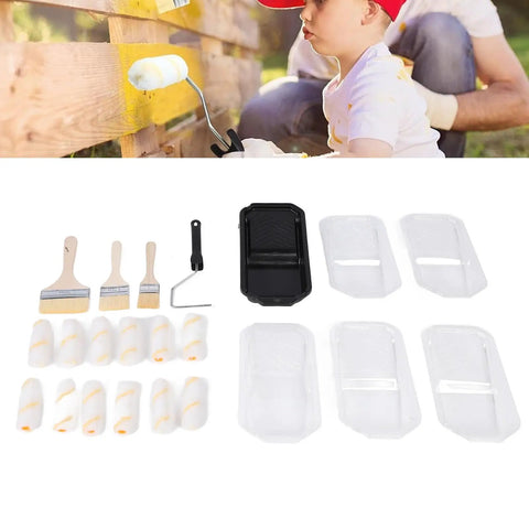 Pro Level Microfiber Paint Roller Set With Beefy Frame And Spill Tray Including Five Mega Grip Rollers And Three Soft Touch Brushes for DIY painting tools