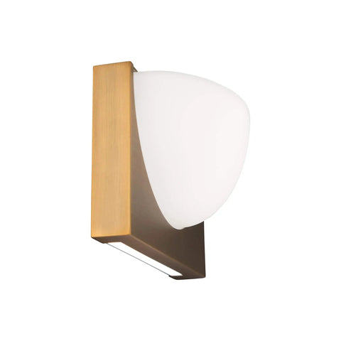 DweLED Mylie 10-In LED Wall Sconce 3000K in Aged Brass With Front Light And Downlight, Over Any Junction Box, No Driver Needed